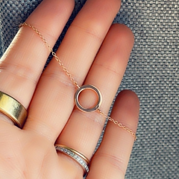 Rose Gold Dainty Round Bracelet - Picture 6 of 11